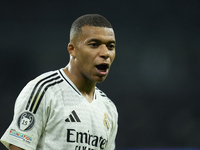 Kylian Mbappe centre-forward of Real Madrid and France reacts during the UEFA Champions League 2024/25 League Phase MD4 match between Real M...