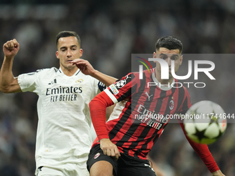 Alvaro Morata centre-forward of AC Milan and Spain in action during the UEFA Champions League 2024/25 League Phase MD4 match between Real Ma...