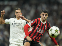 Alvaro Morata centre-forward of AC Milan and Spain in action during the UEFA Champions League 2024/25 League Phase MD4 match between Real Ma...