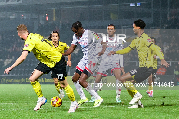 #29, Tola Showunmi of Crawley Town is in attacking action during the Sky Bet League 1 match between Burton Albion and Crawley Town at the Pi...