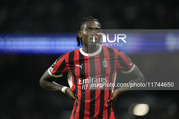 Rafael Leao left winger of AC Milan and Portugal during the UEFA Champions League 2024/25 League Phase MD4 match between Real Madrid C.F. an...