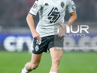 Aleksandr Golovin of AS Monaco during the UEFA Champions League 2024/25 League Phase MD4 match between Bologna FC and AS Monaco at Stadio Re...