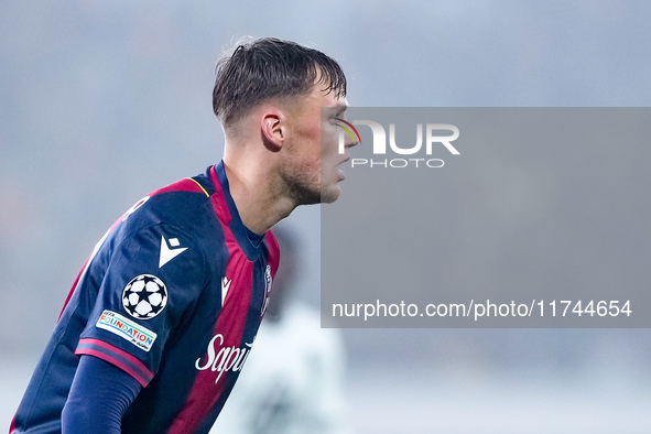 Sam Beukema of Bologna FC during the UEFA Champions League 2024/25 League Phase MD4 match between Bologna FC and AS Monaco at Stadio Renato...