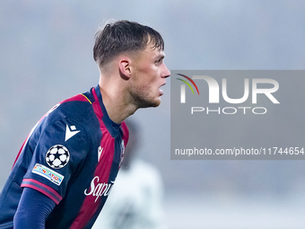 Sam Beukema of Bologna FC during the UEFA Champions League 2024/25 League Phase MD4 match between Bologna FC and AS Monaco at Stadio Renato...