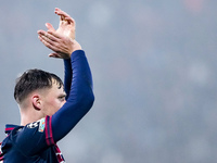 Sam Beukema of Bologna FC gestures during the UEFA Champions League 2024/25 League Phase MD4 match between Bologna FC and AS Monaco at Stadi...