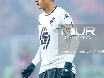 Eliesse Ben Seghir of AS Monaco looks on during the UEFA Champions League 2024/25 League Phase MD4 match between Bologna FC and AS Monaco at...