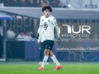 Maghnes Akliouche of AS Monaco looks on during the UEFA Champions League 2024/25 League Phase MD4 match between Bologna FC and AS Monaco at...