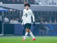 Maghnes Akliouche of AS Monaco looks on during the UEFA Champions League 2024/25 League Phase MD4 match between Bologna FC and AS Monaco at...