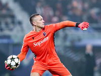 Lukasz Skorupski of Bologna FC during the UEFA Champions League 2024/25 League Phase MD4 match between Bologna FC and AS Monaco at Stadio Re...