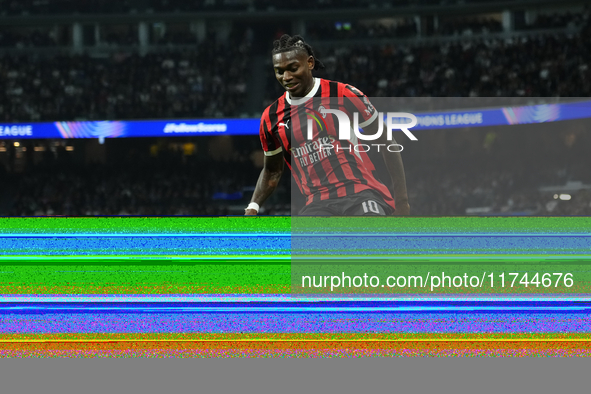 Rafael Leao left winger of AC Milan and Portugal during the UEFA Champions League 2024/25 League Phase MD4 match between Real Madrid C.F. an...