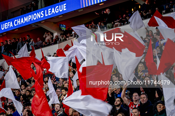 The atmosphere in the stadium during the match between PSV and Girona at the Philips Stadium for the UEFA Champions League - League phase -...