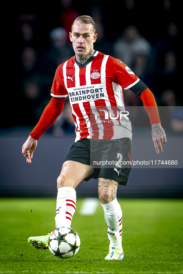 PSV Eindhoven defender Rick Karsdorp plays during the match between PSV and Girona at the Philips Stadium for the UEFA Champions League - Le...