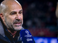 PSV Eindhoven trainer Peter Bosz is present during the match between PSV and Girona at the Philips Stadium for the UEFA Champions League - L...