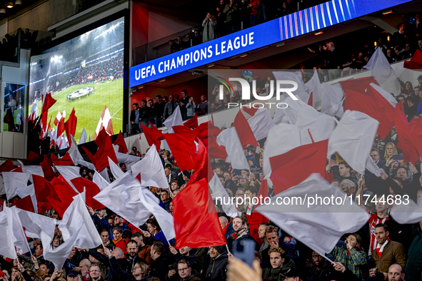 The atmosphere in the stadium during the match between PSV and Girona at the Philips Stadium for the UEFA Champions League - League phase -...