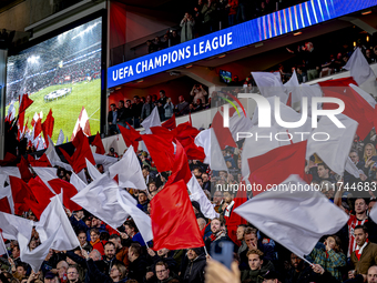 The atmosphere in the stadium during the match between PSV and Girona at the Philips Stadium for the UEFA Champions League - League phase -...