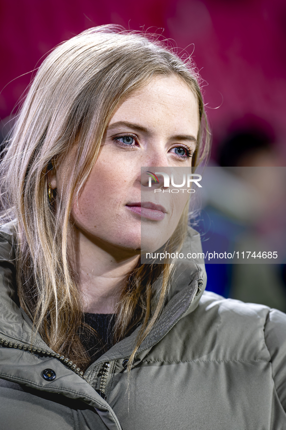 Noa Vahle of ZIGGO Sport is present during the match between PSV and Girona at the Philips Stadium for the UEFA Champions League - League ph...