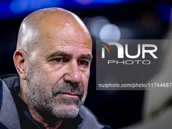 PSV Eindhoven trainer Peter Bosz is present during the match between PSV and Girona at the Philips Stadium for the UEFA Champions League - L...