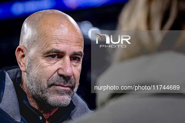 PSV Eindhoven trainer Peter Bosz is present during the match between PSV and Girona at the Philips Stadium for the UEFA Champions League - L...