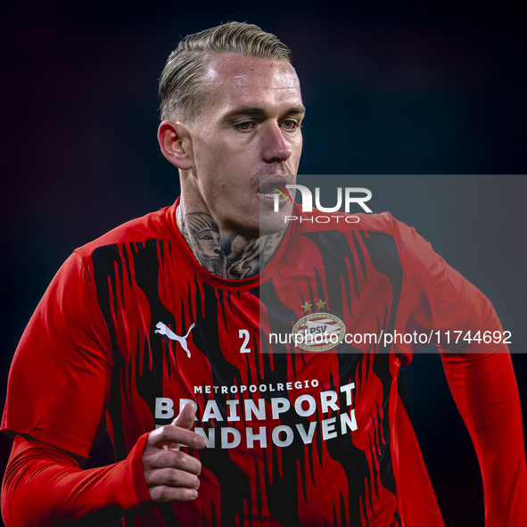 PSV Eindhoven defender Rick Karsdorp plays during the match between PSV and Girona at the Philips Stadium for the UEFA Champions League - Le...