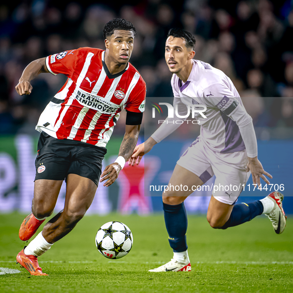 PSV Eindhoven defender Ryan Flamingo plays during the match between PSV and Girona at the Philips Stadium for the UEFA Champions League - Le...