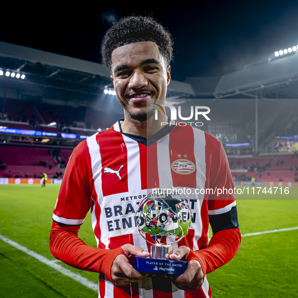 PSV Eindhoven midfielder Malik Tillman is the best player of the match during the match between PSV and Girona at the Philips Stadium for th...