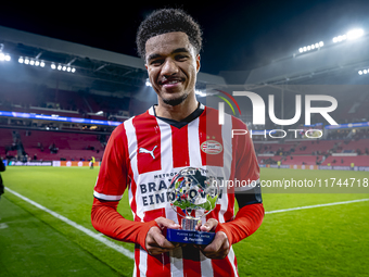 PSV Eindhoven midfielder Malik Tillman is the best player of the match during the match between PSV and Girona at the Philips Stadium for th...