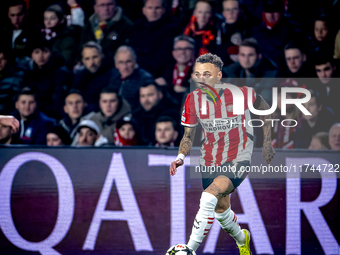 PSV Eindhoven forward Noa Lang plays during the match between PSV and Girona at the Philips Stadium for the UEFA Champions League - League p...