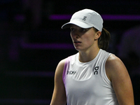 RIYADH, SAUDI ARABIA - NOVEMBER 05: Iga Swiatek of Poland during her match against Coco Gauff of USA, on day 4 of the 2024 WTA Finals, part...