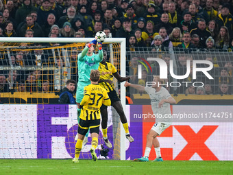 Kjell Scherpen of SK Sturm Graz  controls the ball during the Champions League Round 4 match between Borussia Dortmund v SK Sturm Graz at th...