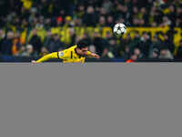 Emre Can of Borussia Dortmund  heads during the Champions League Round 4 match between Borussia Dortmund v SK Sturm Graz at the Signal Luna...