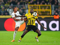 Serhou Guirassy of Borussia Dortmund  controls the ball during the Champions League Round 4 match between Borussia Dortmund v SK Sturm Graz...