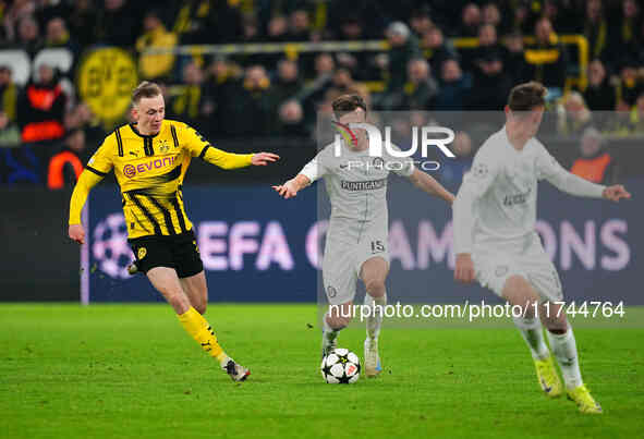 William Boving of SK Sturm Graz  controls the ball during the Champions League Round 4 match between Borussia Dortmund v SK Sturm Graz at th...