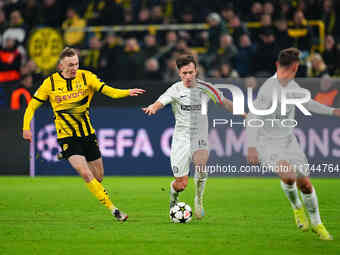 William Boving of SK Sturm Graz  controls the ball during the Champions League Round 4 match between Borussia Dortmund v SK Sturm Graz at th...