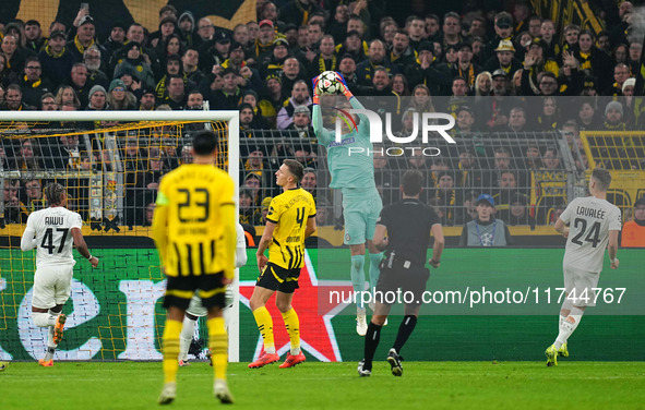 Kjell Scherpen of SK Sturm Graz  controls the ball during the Champions League Round 4 match between Borussia Dortmund v SK Sturm Graz at th...