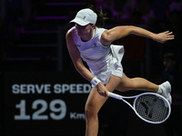 RIYADH, SAUDI ARABIA - NOVEMBER 05: Iga Swiatek of Poland during her match against Coco Gauff of USA, on day 4 of the 2024 WTA Finals, part...