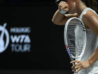 RIYADH, SAUDI ARABIA - NOVEMBER 05: Iga Swiatek of Poland during her match against Coco Gauff of USA, on day 4 of the 2024 WTA Finals, part...