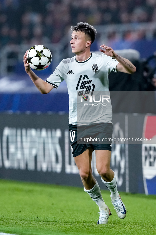 Aleksandr Golovin of AS Monaco during the UEFA Champions League 2024/25 League Phase MD4 match between Bologna FC and AS Monaco at Stadio Re...