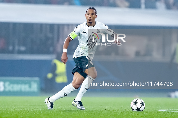 Thilo Kehrer of AS Monaco during the UEFA Champions League 2024/25 League Phase MD4 match between Bologna FC and AS Monaco at Stadio Renato...