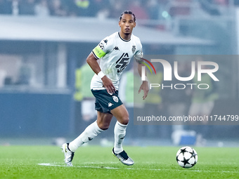 Thilo Kehrer of AS Monaco during the UEFA Champions League 2024/25 League Phase MD4 match between Bologna FC and AS Monaco at Stadio Renato...