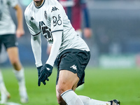 Takumi Minamino of AS Monaco during the UEFA Champions League 2024/25 League Phase MD4 match between Bologna FC and AS Monaco at Stadio Rena...