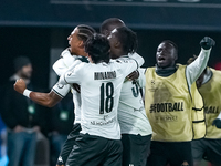 Thilo Kehrer of AS Monaco celebrates after scoring first goal during the UEFA Champions League 2024/25 League Phase MD4 match between Bologn...