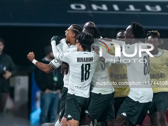 Thilo Kehrer of AS Monaco celebrates after scoring first goal during the UEFA Champions League 2024/25 League Phase MD4 match between Bologn...