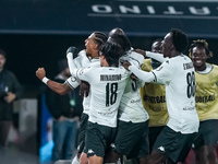 Thilo Kehrer of AS Monaco celebrates after scoring first goal during the UEFA Champions League 2024/25 League Phase MD4 match between Bologn...