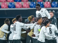 Thilo Kehrer of AS Monaco celebrates after scoring first goal during the UEFA Champions League 2024/25 League Phase MD4 match between Bologn...