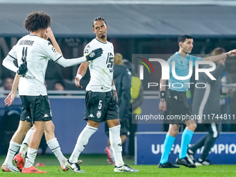 Thilo Kehrer of AS Monaco celebrates after scoring first goal during the UEFA Champions League 2024/25 League Phase MD4 match between Bologn...