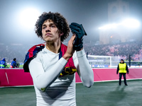 Maghnes Akliouche of AS Monaco celebrates the victory during the UEFA Champions League 2024/25 League Phase MD4 match between Bologna FC and...