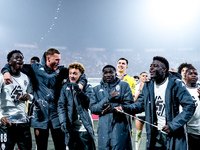 Players of Monaco celebrate the victory during the UEFA Champions League 2024/25 League Phase MD4 match between Bologna FC and AS Monaco at...