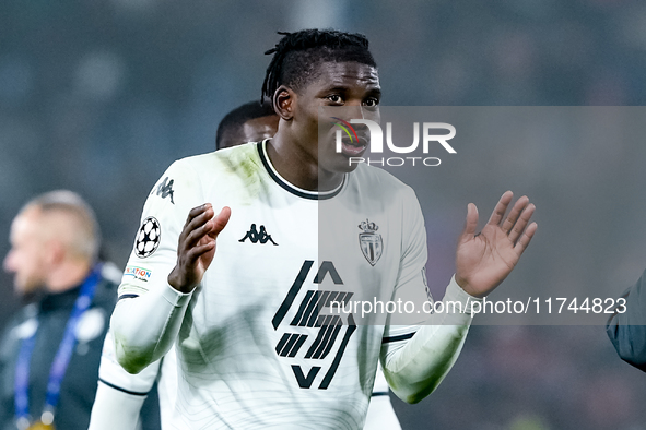 Breel Embolo of AS Monaco gestures during the UEFA Champions League 2024/25 League Phase MD4 match between Bologna FC and AS Monaco at Stadi...