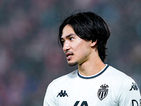 Takumi Minamino of AS Monaco looks on during the UEFA Champions League 2024/25 League Phase MD4 match between Bologna FC and AS Monaco at St...