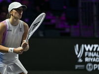 RIYADH, SAUDI ARABIA - NOVEMBER 05: Iga Swiatek of Poland during her match against Coco Gauff of USA, on day 4 of the 2024 WTA Finals, part...